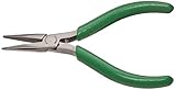Xcelite LN54GV Thin Long Nose Plier with Green Cushion Grip Handle, Smooth Jaw, 5' Length, 1-3/16' J