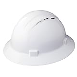 ERB Safety 19331 Americana Full Brim Vent Standard Hardhats, 6.5 x 8, White by ERB