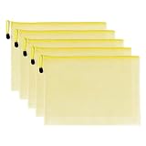 BDHD ファイル袋 書類袋 10個 ジッパー式 半透明 PVC製 防水 領収書 オフィス用品 資料 書類 整理収納 A3 A4 A5 A6 B4 B5 B6 B8 (イエロー,B4（39CM*28CM）)