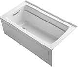 KOHLER K-1122-GLA-0 Archer BubbleMassage 5-Foot Bath, White [並行輸入品]