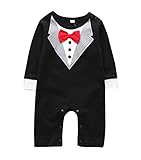 ベビー半袖ボディスーツ Baby Boy Romper, 1Pcs Toddler Gentleman Formal Outfit Set with Suit Vest & Bowtie BB@JPZ