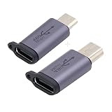 cablecc 2個/ロット 480Mbps USB2.0 Type C - Micro Mini USB メス-オス データ電源アダプター リバーシブルデザイン チェーンホール付き