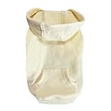 犬 服【フード付き ベーシックパーカー】着せやすく 動きやすい素材《オールシーズン/プリントネーム/身体にフィット》犬用パーカー ドッグウェア 犬用 犬服 犬の服 パーカー スウェット トレーナー 中型犬 小型犬 (クリーム, M)【Mca Natural】