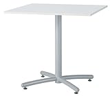 UTS-S750K テーブル ミーティングテーブル 会議用テーブル W750*D750*H700mm 750角天板 [３色から選べる天板] 天板：16mm厚 脚：シルバー 天板カラー：ホワイト（WH）