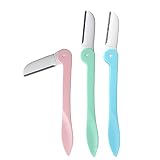 TerGOOSE ディース顔メイクアップツールバッグアイブローリップRazorトリマー刃シェーバーナイフ3pcs(ブルー+グリーン+ピンク)
