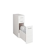 ダストボックス付き隙間ラック　　ホワイト　Ｃ／上棚なし・２分別