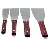 TIGRE BLANC ステンレス ヘラ 工具 コーキング シーリング クロス 押さえ 下地 塗装 バチ 金ベラ DIY 大工 4本 セット タイプB