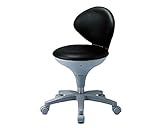 WS021-VBK ワーキングスツール 背付 ビニールレザー ブラック　東洋工芸