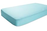 aden + anais Rayon From Bamboo Fiber Crib Sheet, Azure Solid Aqua by aden + anais [並行輸入品]