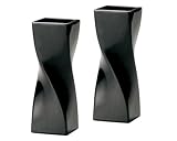 BLACK&WHITE 花瓶 ブラック 85×85×245Hmm 004-A-BK 2個セット