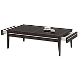 収納付きテーブル ローテーブル センターテーブル 幅120cm ベラ 引出し/ダークブラウン