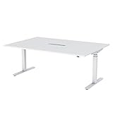 電動昇降ミーティングデスク（W1800×D1200mm×H648〜1298mm）［ERD-MTG180120］【大物商品】