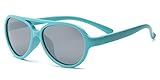 Real Kids Shades Sky Flex Fit with Mirror Sunglasses (Lens 2 Plus, Aqua Aviator/Silver) by Real Kids