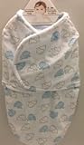 Blankets & Beyond Blue & White Elephant Swaddle Bag (0-3 mos.) [並行輸入品]