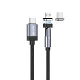 日本の中小企業 MSL FORCE USB-C Type-C to USB-C Micro-USB 変換ケーブル マグネット吸着 100W PD 480Mbps 着脱式 f67 f68 180°可動タイプ 1ｍ