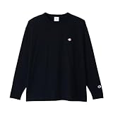 [チャンピオン] 長袖Tシャツ 長袖 丸首 綿100％ ワンポイントロゴ リラックスフィット ドロップショルダー ロングスリーブTシャツ メンズ C8-A409Z ブラック M