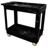Rubbermaid経済的なtray-shelfカート – 36インチwx24インチDシェルフ – ブラック