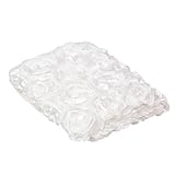 【ノーブランド品】新生児　3D　毛布　ブランケット　バラ　マット　ローズパタン　写真撮影　背景　小道具　柔らかい　全10色 - 白