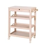 人気のホワイトウォッシュ色のキッチンワゴン　ノア　ワゴンNW－8060H 白