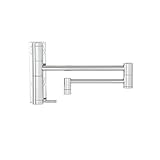 Waterstone 3200-SC Hunley Wall Mount Pot Filler Faucet, Satin Chrome [並行輸入品]
