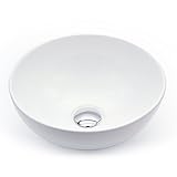ainfox容器シンク洗面化粧台ボウルセラミックwith蛇口ポップアップドレインホワイト楕円形のバスルーム no faucet ホワイト AIFBR4010