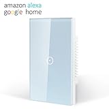 スマートWi-Fiライトスイッチ タッチパネル式 Amazon Alexa対応 リモコン付き スマートフォンやタブレットから操作可能 ハブ不要 Single Switch Single Gang ZN