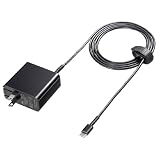 サンワサプライ AC充電器 USB Power Delivery対応(PD45W) USB Type-Cケーブル一体型 ACA-PD75BK