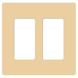 Lutron cw-2b-iv Claro 2つGang Rocker Wallplate、アイボリー