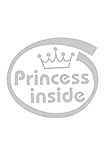 Lumierechat 車 赤ちゃん シール 乗車中 Princess on Board プリンセス ステッカー 外貼り (Princess Inside, ホワイト)
