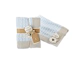 Baby Aspen My Sweet Baby Classic Cable Knit Blanket, Blue/Beige by Baby Aspen [並行輸入品]