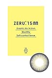 カラコン ZERU.15mm ナチュラル マンスリー 1箱1枚 1Monthly No.4 ハーフグレー【BC】8.7 【PWR】-4.50