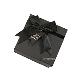 ギフトボックス プレゼント用 15×15×7cm ブラック ラッピング 箱 リボン付き おしゃれ 贈り物用 NYANDELMO ND-0175-R06-BX-15