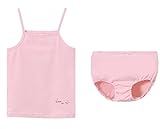 キャミソール＆ショーツ キッズ 女の子 2点セット ジュニア 可愛い ペアインナー リボン インナー 子供 女児 下着 綿 肌触りがいい (ピンク, 140)