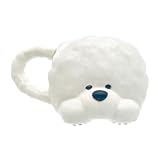 サンアート かわいい食器 モフまる肉球 マグカップ ビションフリーゼ ダイカット 動物 食器 誕生日プレゼント 犬 グッズ 忘年会 雑貨 白 約12×10×7cm 約320ml SAN4866