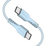 多摩電子工業 Permier シリコンケーブル C to C 1.0m PR-H301CC10 シリーズ USB Type-C to USB Type-C (ベビーブルー) PD対応 60W/3A急速充電 屈曲耐久約12万回を実現 ケーブル内部動線をグラフェンで覆い 外装シリコン素材を採用 折り曲げに強く断線しにくい