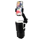 2in1カップホルダー スマホホルダー 車載 360度回転 伸縮アーム ワンタッチ ドリンク置き