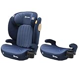 ＧＵ ＭＯＤＥ ジュニアシート チャイルドシート ISOFIX 2wayモデル 3歳頃～12歳(身長100-150cm) 新安全基準R129適合 5年保証 カップホルダー付 シートベルト固定 背もたれ取り外し可 メッシュタイプ ダークグレー (ブルー, コットンタイプ)