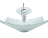 Aurora Sinks G07-C-V Bathroom Ensemble with Pop Up Drain, Frosted Glass Vessel, Sink, Ring and Water