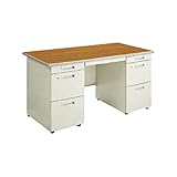 コクヨ(KOKUYO) 両袖机 事務用デスクSR型 W1400×D700×H700mm SD-SR147D33 木目/F1