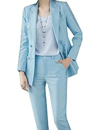 モダンファッションスタイル ベスト水色 スーツ レディース