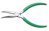 Xcelite CN55G Curved Long Nose Plier, Smooth Jaw, 5 Length, 1-9/16 Jaw Length, Green Cushion Grip Ha