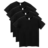 [Macoking] tシャツ メンズ 無地 半袖 黒tシャツ 黒 吸汗 速乾 インナーシャツ おおきいサイズ セット クルーネック 厚手 4枚組 綿100％ ブラック XXL