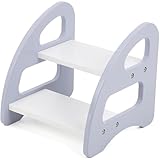 ピヨ(PIYO) 踏み台 子供 木製 耐荷重100kg ステップ台 洗面所 手洗い子ども 2段 ステップ台 幼児 こども トイレ おしゃれ (ハイドレンジアブルー)