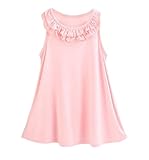女の子ピンクのモーダルノースリーブフリルNighties夏パジャマ