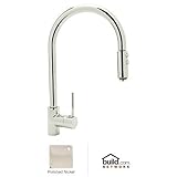 Rohl LS57L-PN-2 Modern Kitchen Faucet with Pull Down Spray and Metal Lever Handle, Polished Nickel [
