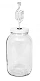 One Gallon Wide Mouth Jar with Lid and Twin Bubble Airlock by Home Brew Ohio
