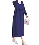 （エヌアンドティー） N&T マタニティ 授乳服 レディース 長袖 ロング ワンピース 授乳口 付き リラックス ルームウエア (ネイビー・サイズ：XXL)