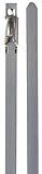 BAND-IT KE1158 Uncoated 304 Stainless Steel Ball-Lok Cable Tie, 3/16 Width, 20.4 Length, 0.010 Thick