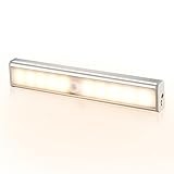 USB充電式無配線10LED人感センサー センサーライト貼り付け型省エネナイトライトワードローブライト玄関階段ライト寝室廊下作業間地下室車庫などに専用 (ウォームホワイト)