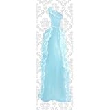 Doodlefish DB1728s Aquamarine Dress Grey Damask Artwork Stretched Canvas [並行輸入品]